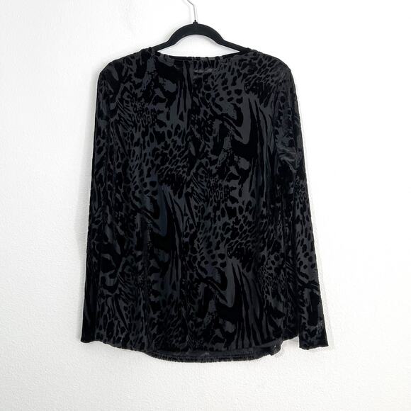 Simply Vera Wang Velvet Burnout Top L Whimsigoth Witchy Dark Romance Boho Fairy - Picture 4 of 8